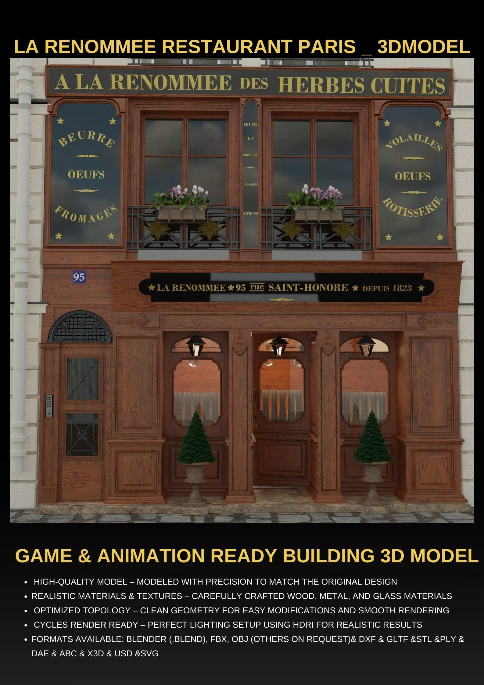 la renommee restaurant paris 3D model_0