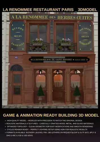 la renommee restaurant paris 3D model