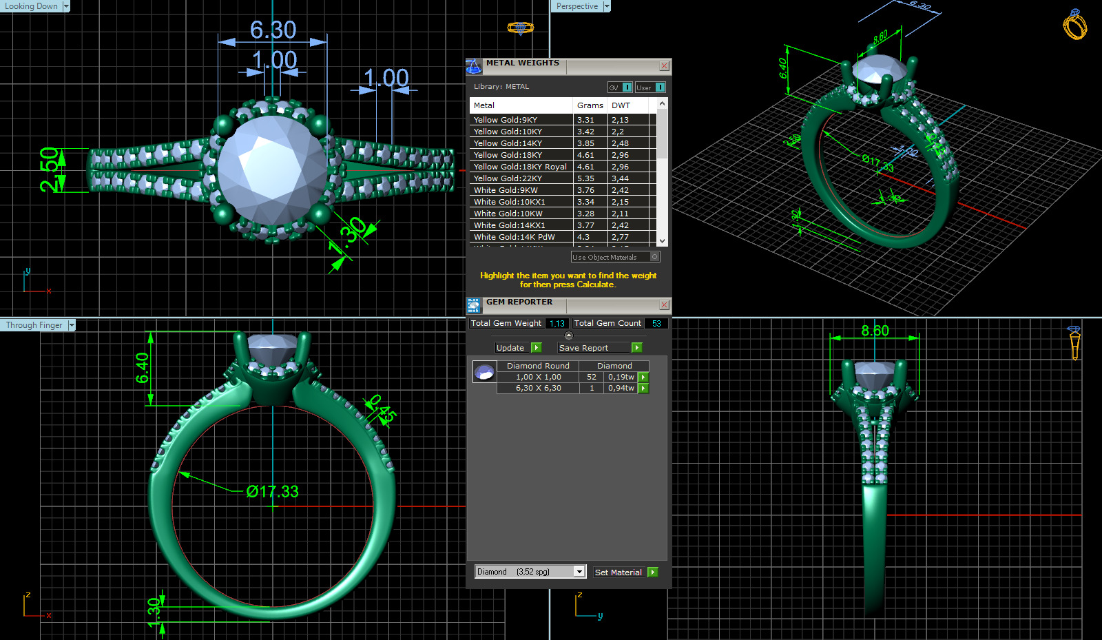 Split Shank With Round Cut Halo Diamond Ring 3D print model_11