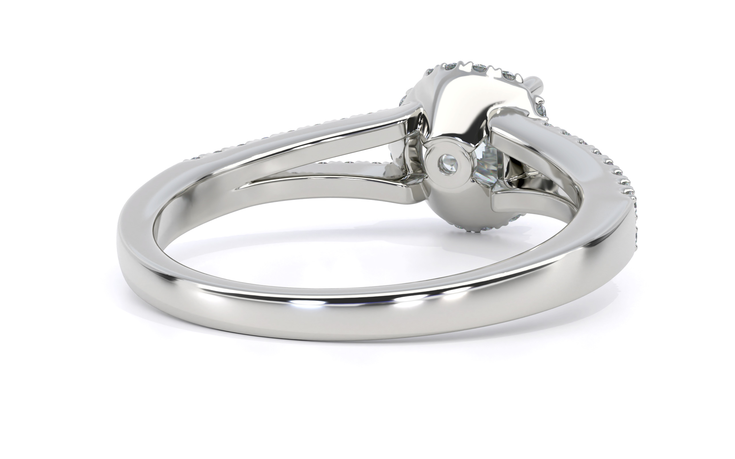 Split Shank With Round Cut Halo Diamond Ring 3D print model_5
