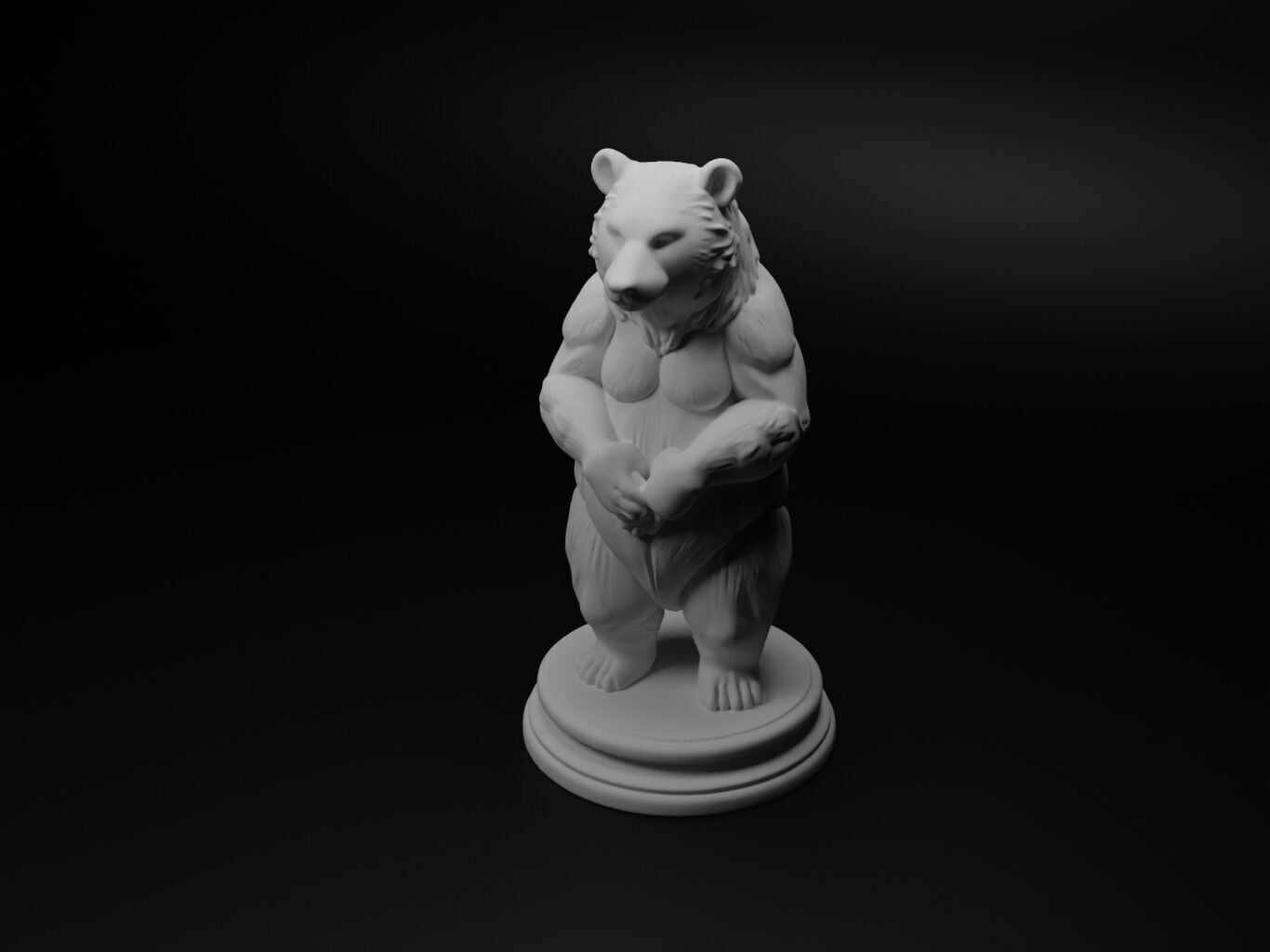 brown bear Animal Chess 3D print model_1