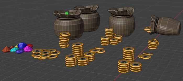 3D Printable Coin and Gem Pouch Collection 3D print model_3