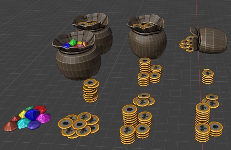 3D Printable Coin and Gem Pouch Collection 3D print model_1