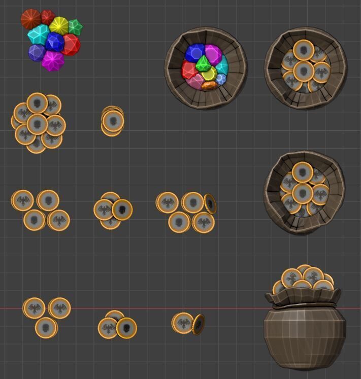 3D Printable Coin and Gem Pouch Collection 3D print model_2