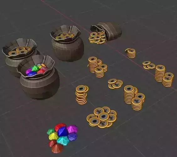 3D Printable Coin and Gem Pouch Collection