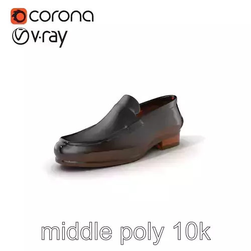 Black Leather Loafer Shoe Realistic Model Pack