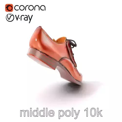 Elegant Brown Dress Shoe 3D Model Pack