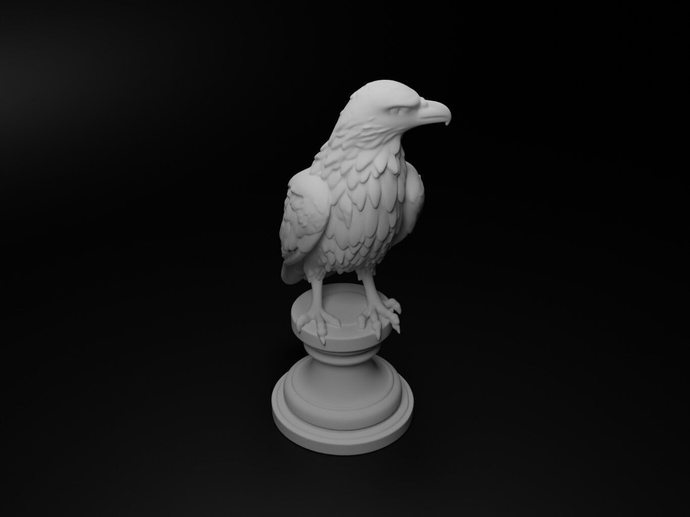 crow Animal Chess 3D print model_2