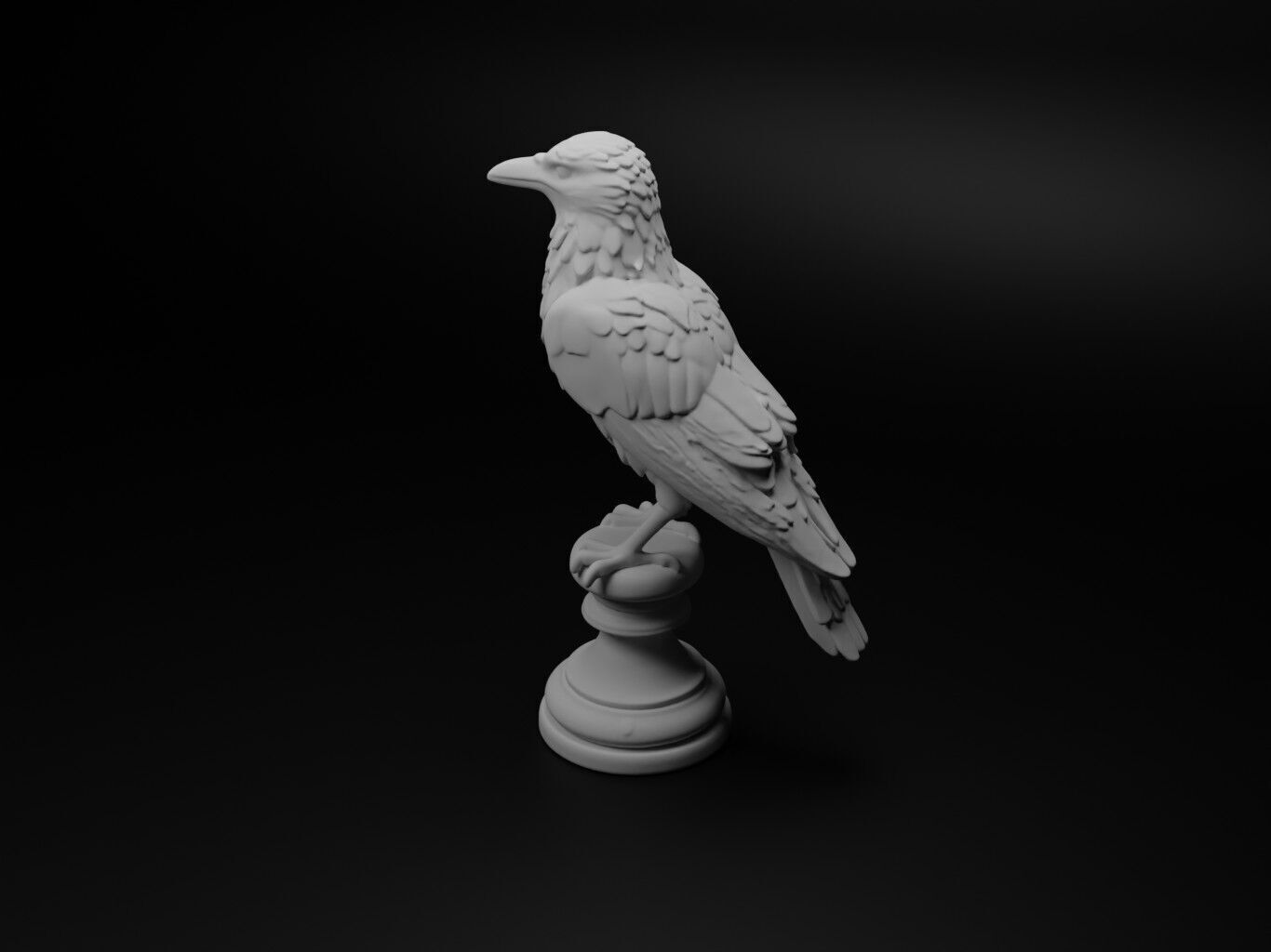 crow Animal Chess 3D print model_1