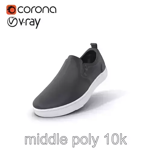 Casual Navy Slip-On Shoe 3D Model Pack