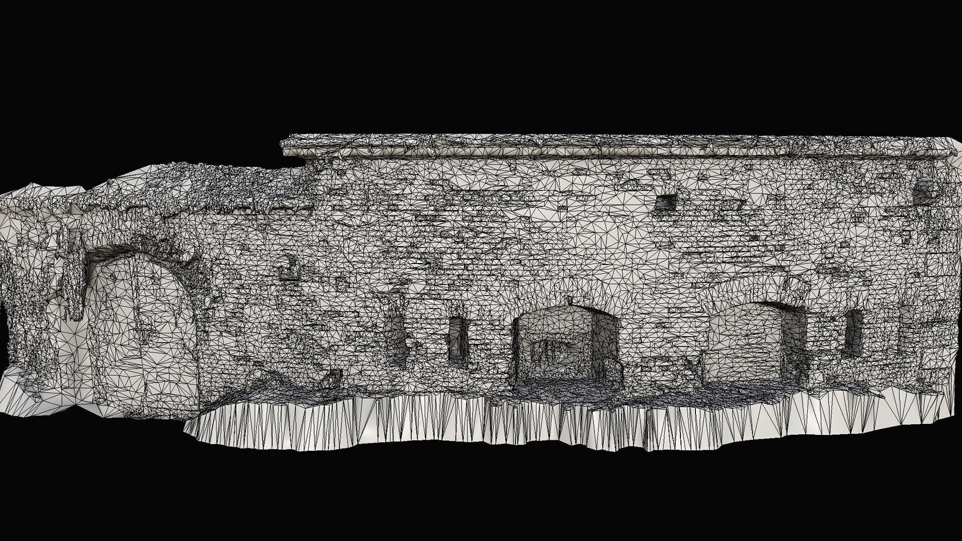 ruins abandoned fortress brickwall part3 photogrammetry Low-poly 3D model_7