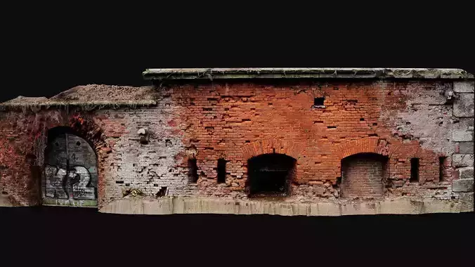 ruins abandoned fortress brickwall part3 photogrammetry