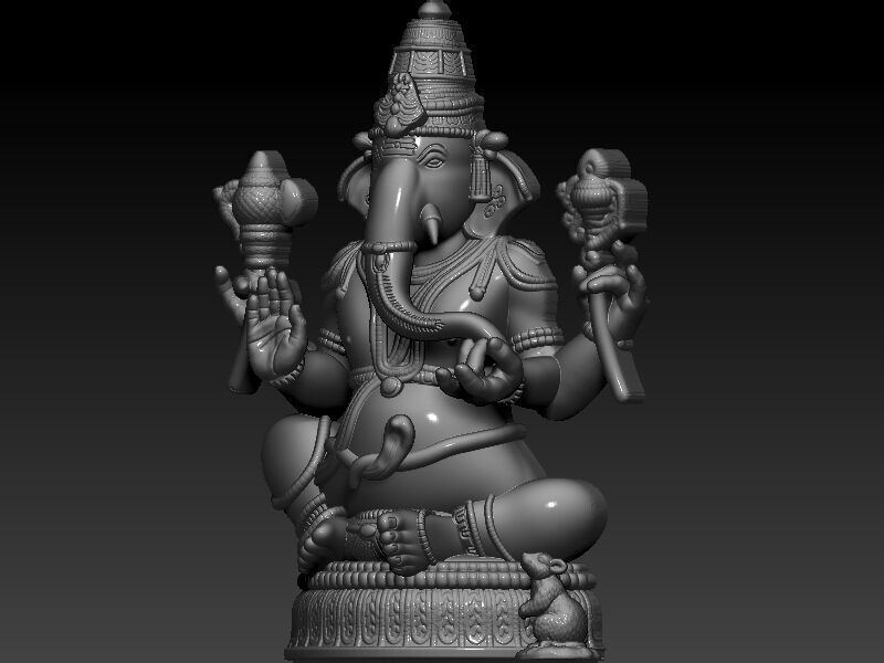 Lord Ganesha 3D Model Limited Edition 3D print model_3