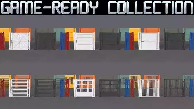 PBR Metal Gate A 3D Model Collection