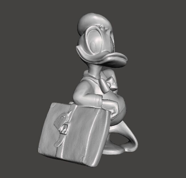 DONALD DUCK WITH SUITCASE 1970 VINTAGE STATUE MODEL CHARACTER 3D print model_1