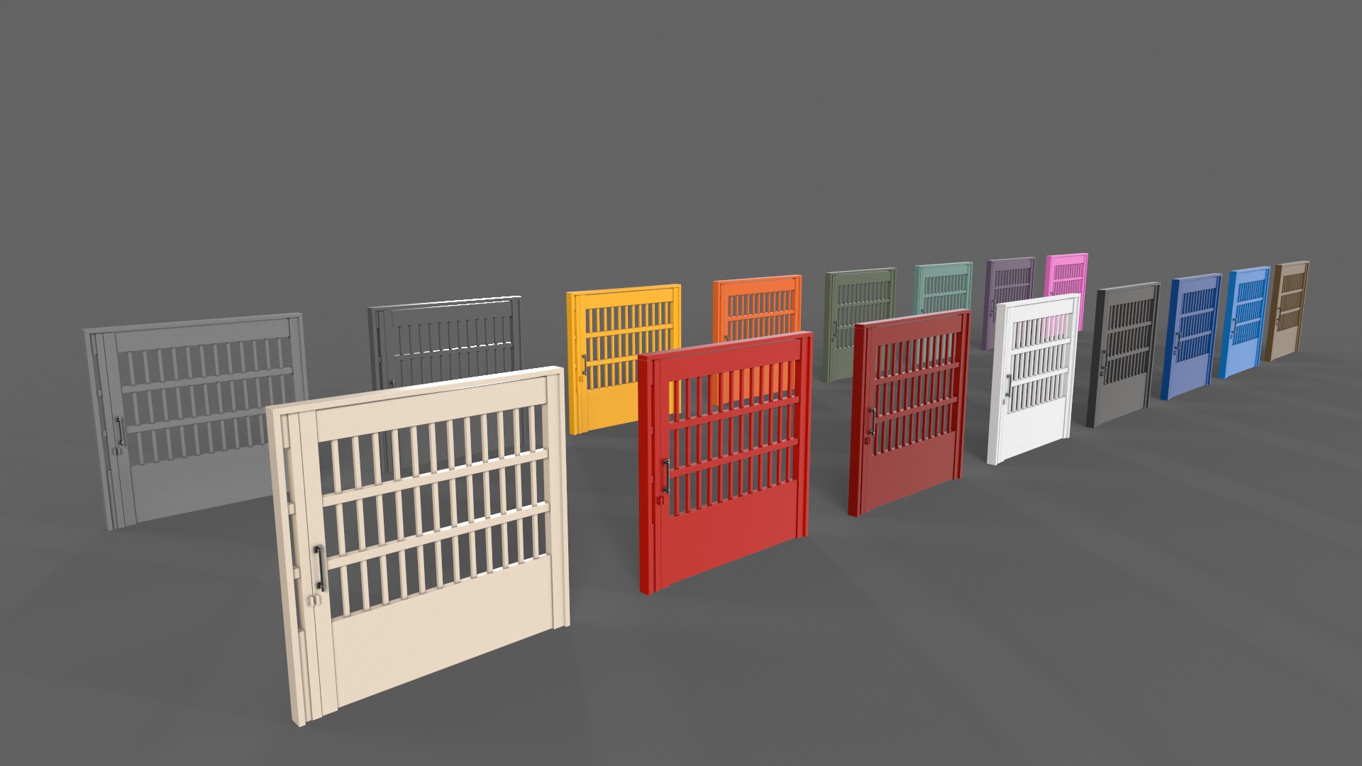 PBR Metal Gate B 3D Model Collection_34