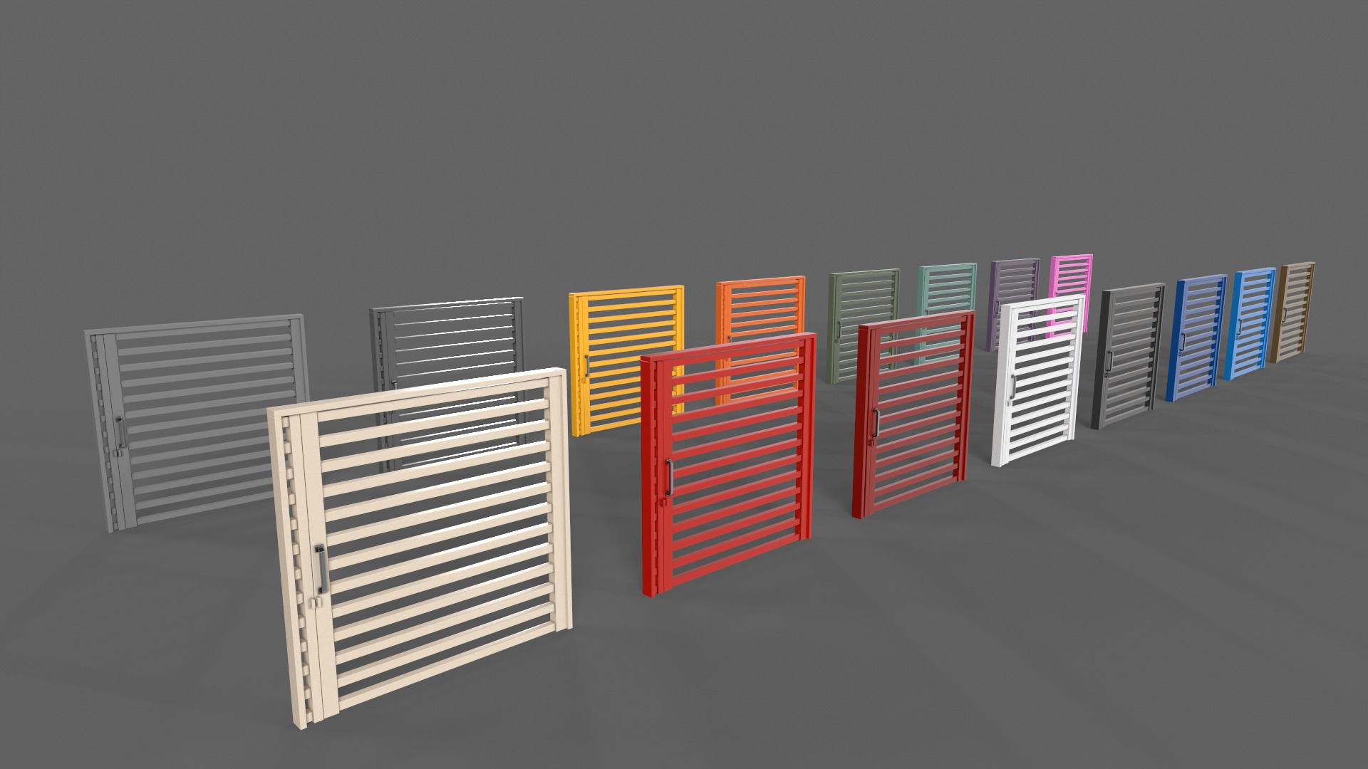 PBR Metal Gate B 3D Model Collection_28