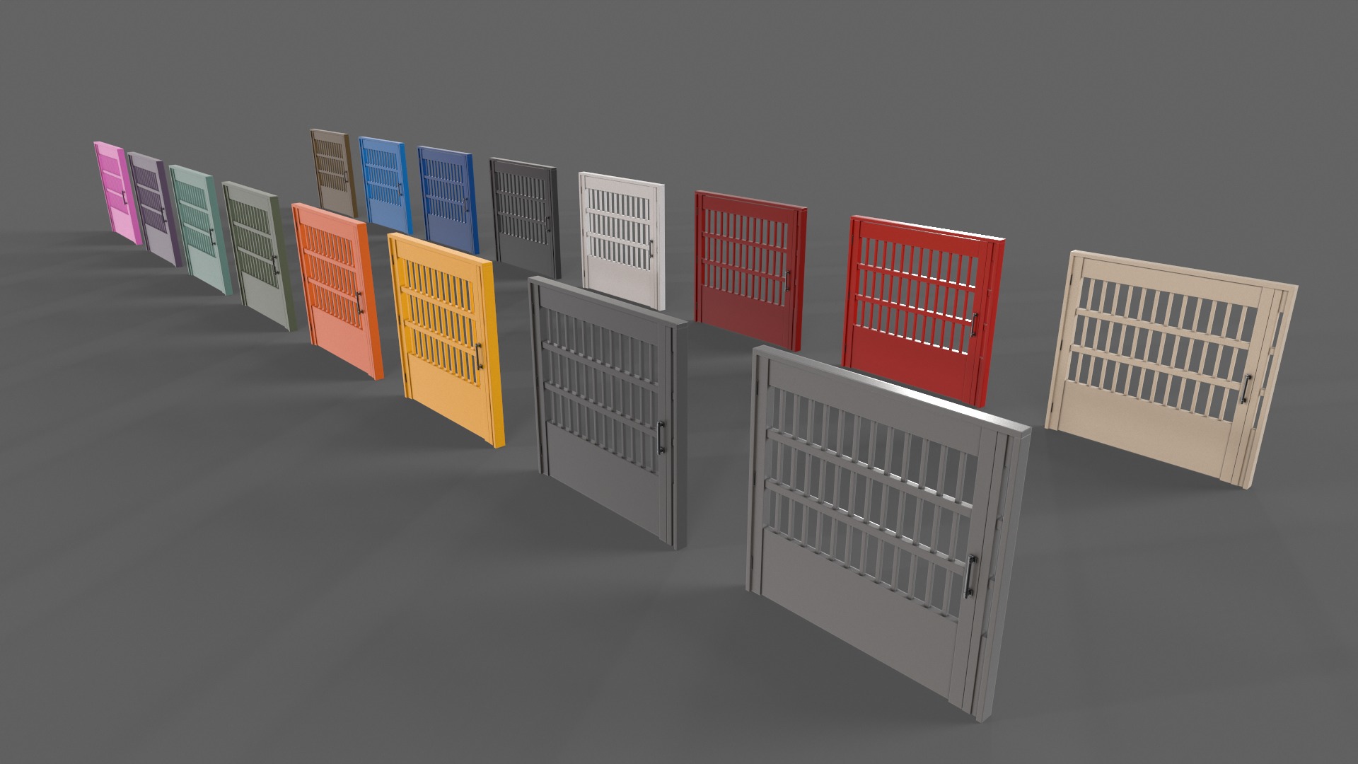PBR Metal Gate B 3D Model Collection_36