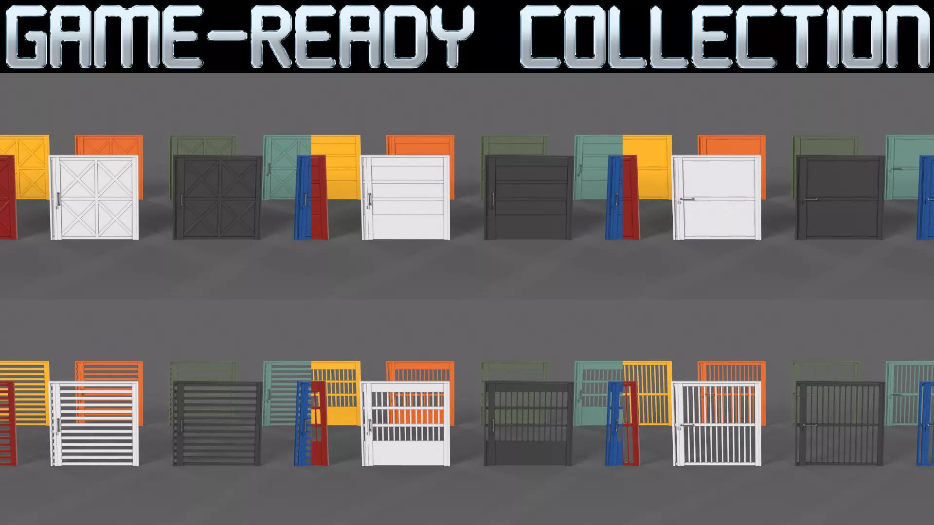 PBR Metal Gate B 3D Model Collection_0