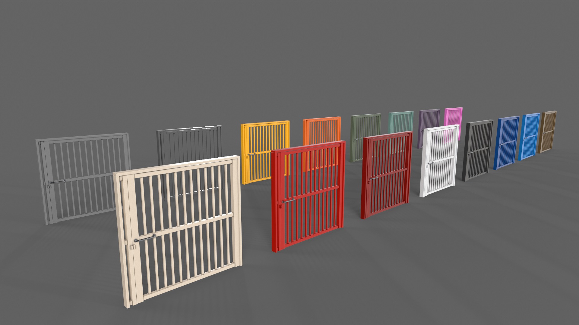 PBR Metal Gate B 3D Model Collection_40