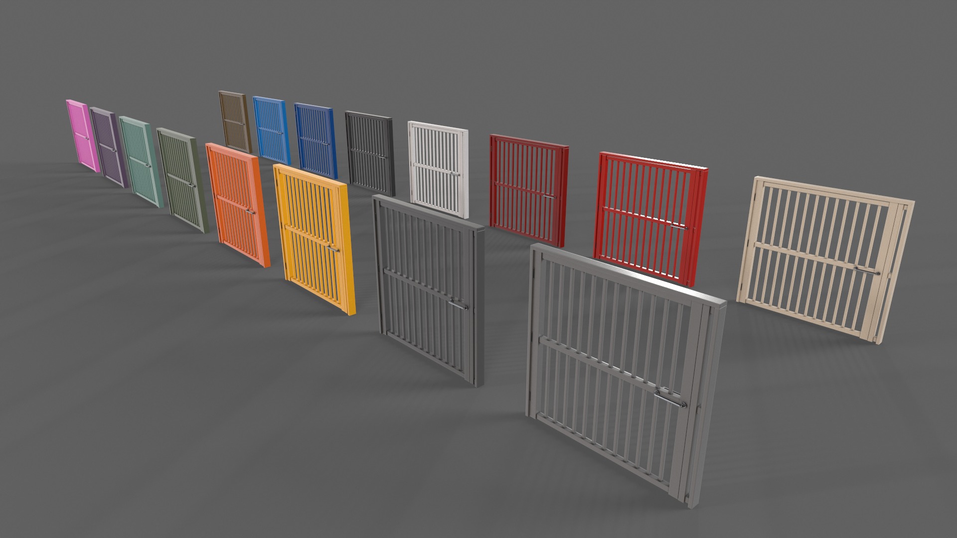 PBR Metal Gate B 3D Model Collection_42