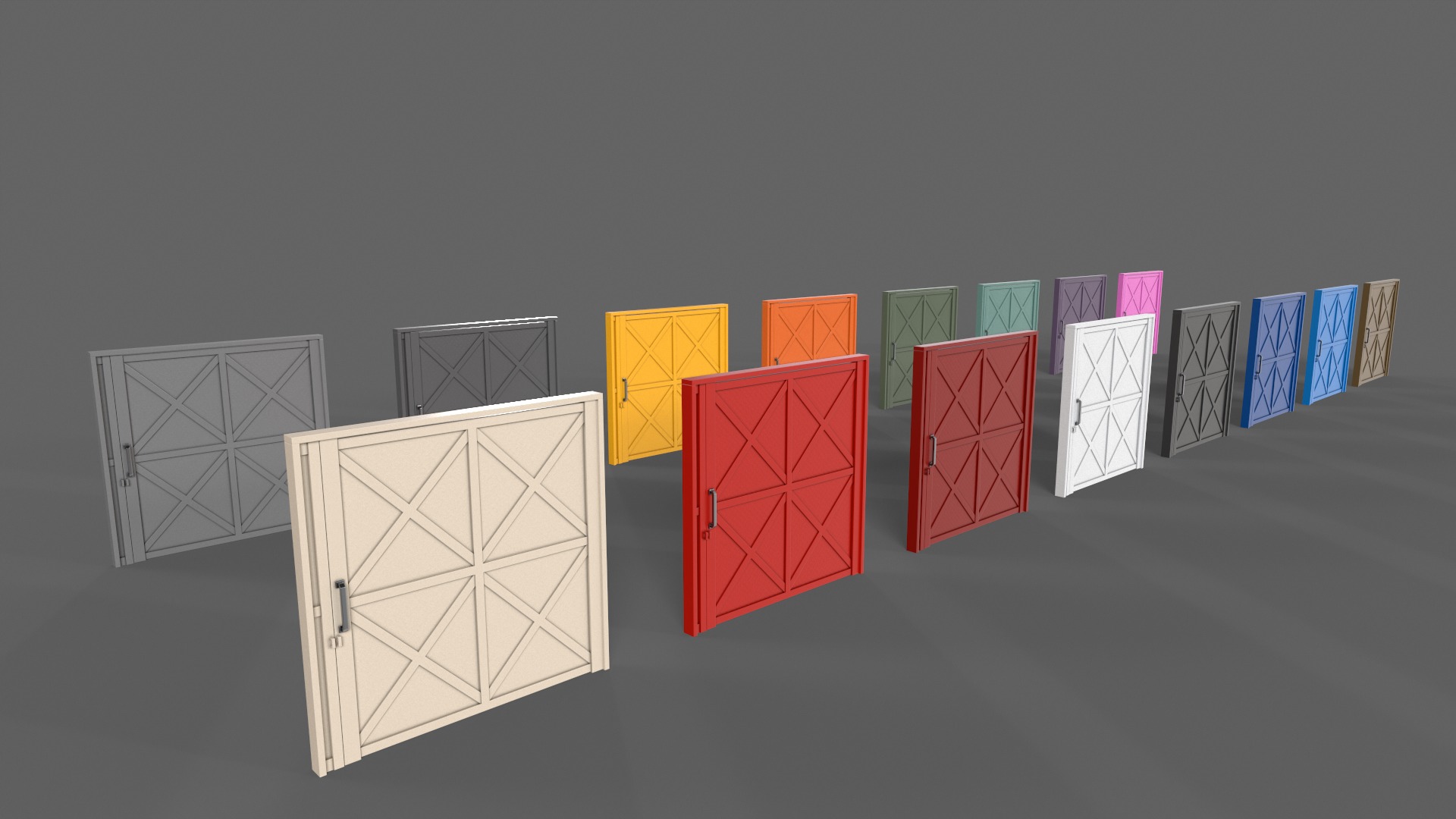 PBR Metal Gate B 3D Model Collection_10