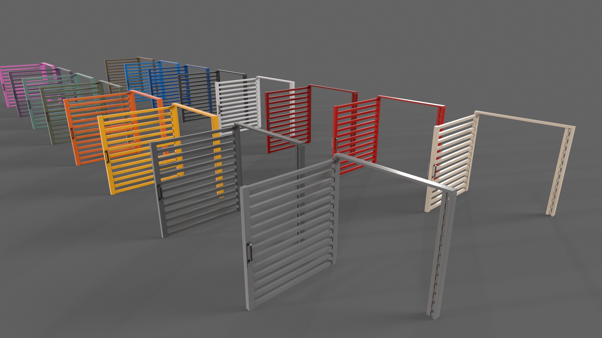 PBR Metal Gate B 3D Model Collection_31