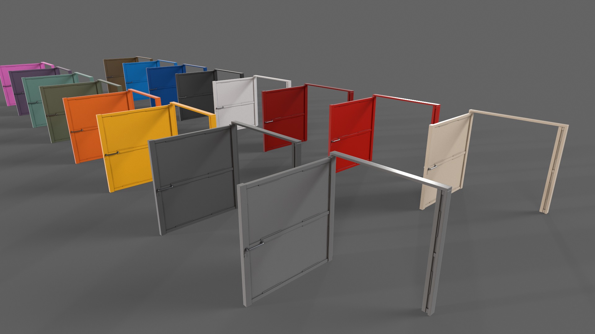 PBR Metal Gate B 3D Model Collection_25