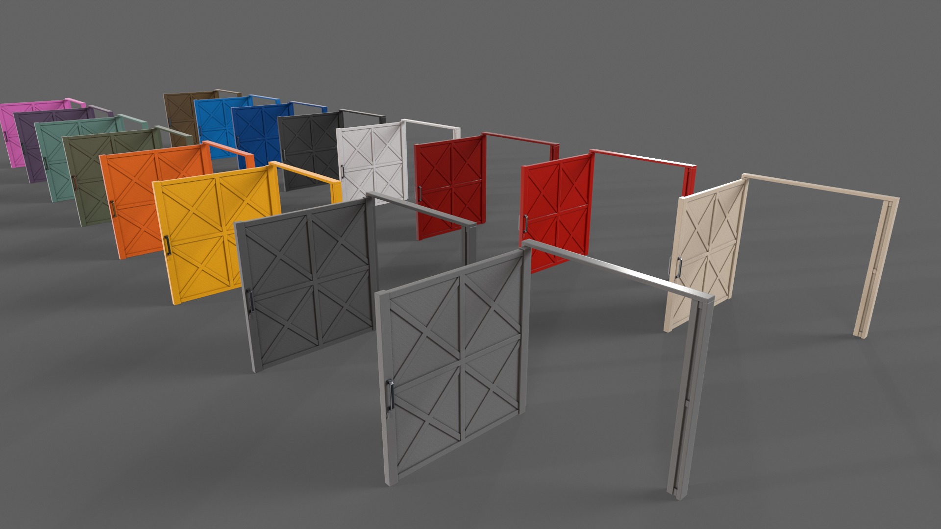 PBR Metal Gate B 3D Model Collection_13