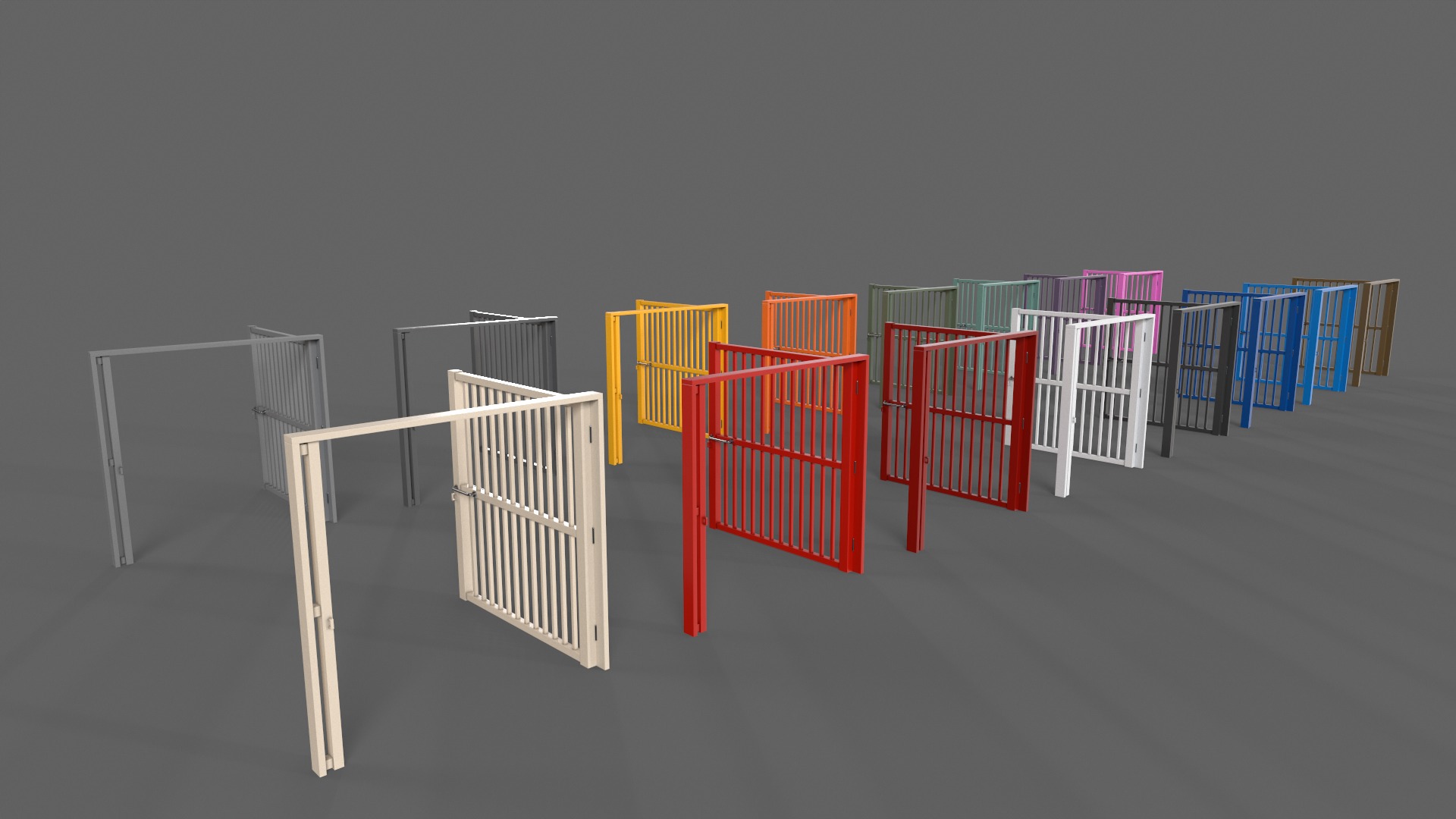 PBR Metal Gate B 3D Model Collection_41