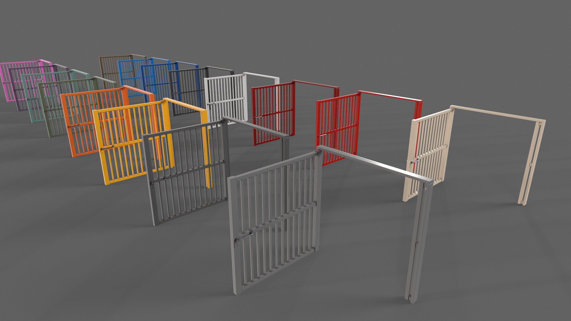 PBR Metal Gate B 3D Model Collection_43
