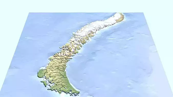 Novaya Zemlya Island 3D model