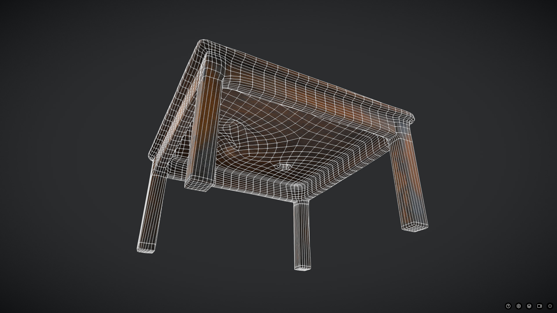 Decayed Wooden Table 2 Low-poly 3D model_4