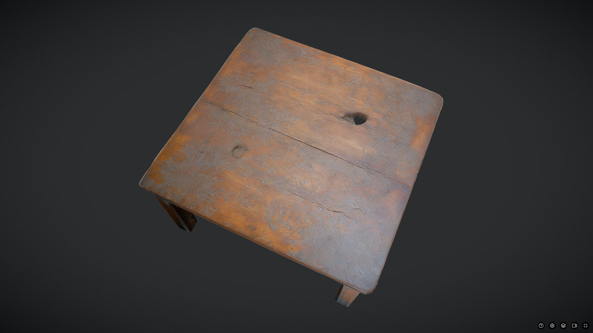 Decayed Wooden Table 2 Low-poly 3D model_5