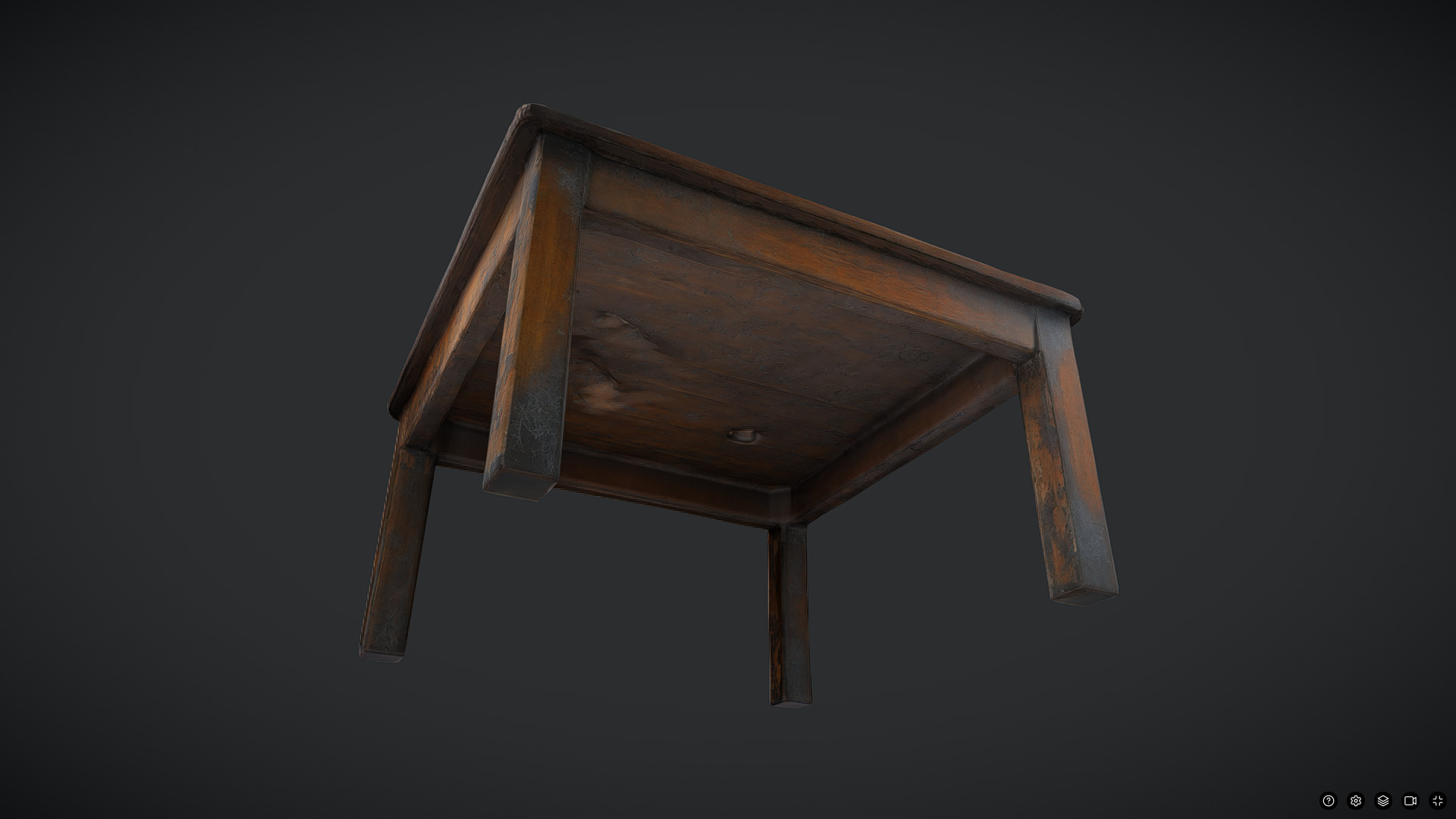 Decayed Wooden Table 2 Low-poly 3D model_3