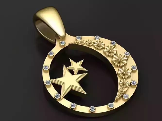 Chand Sitara   pendant 3d printable model