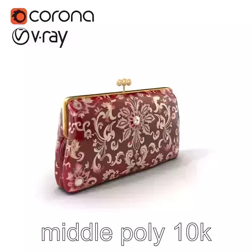 Elegant Velvet Embroidered Clutch Bag model pack