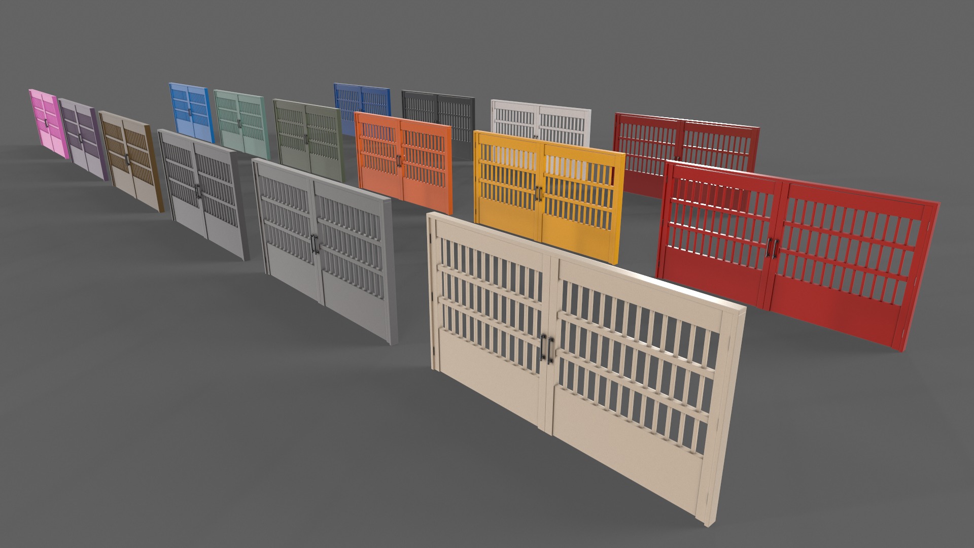 PBR Metal Gate D 3D Model Collection_36