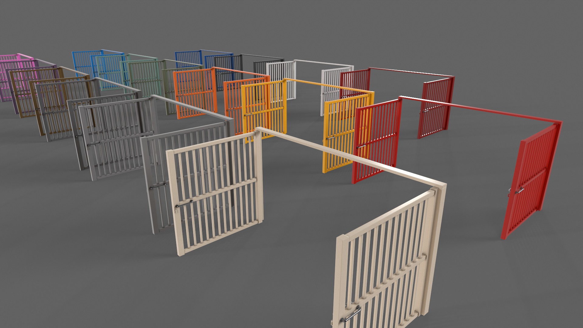 PBR Metal Gate D 3D Model Collection_43
