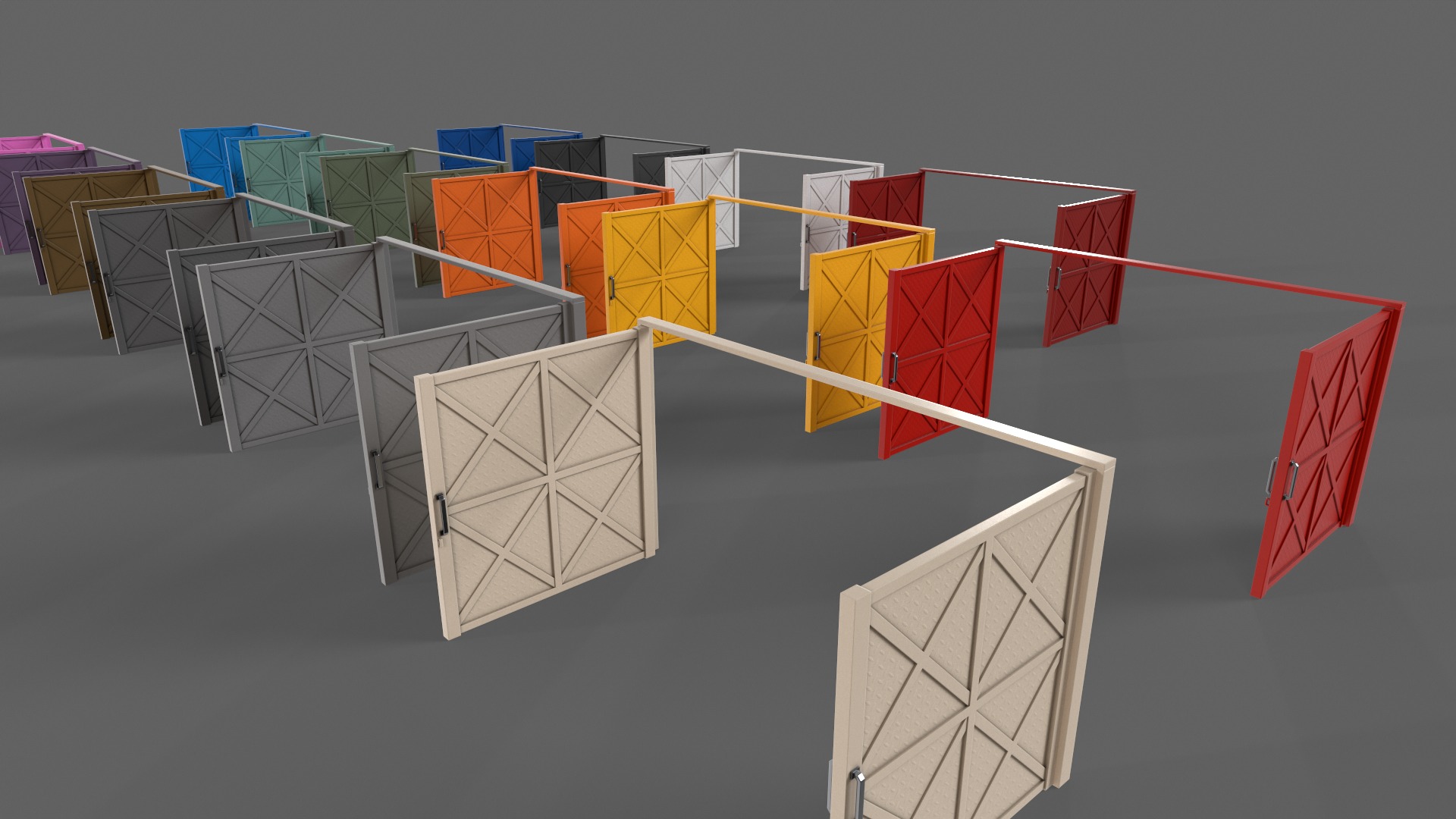 PBR Metal Gate D 3D Model Collection_13