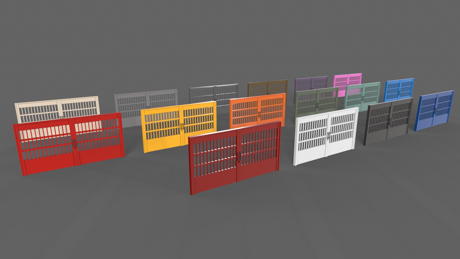 PBR Metal Gate D 3D Model Collection_34