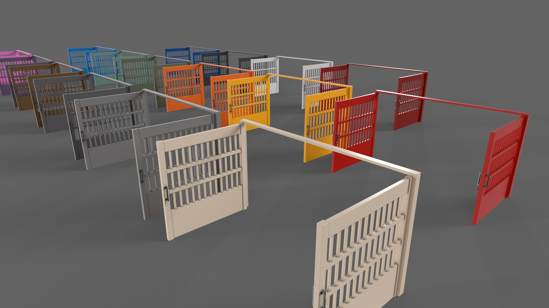 PBR Metal Gate D 3D Model Collection_37