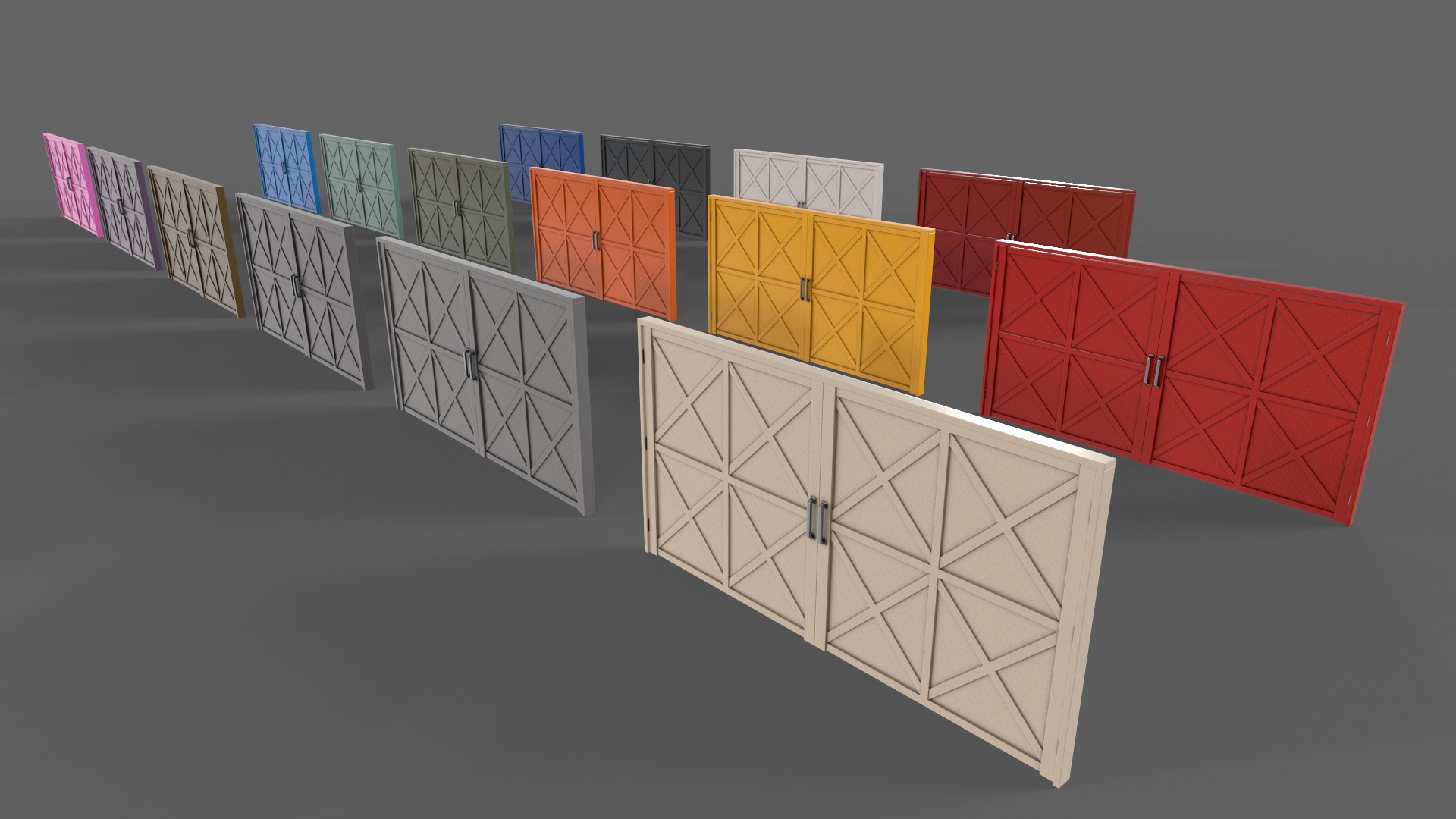 PBR Metal Gate D 3D Model Collection_12