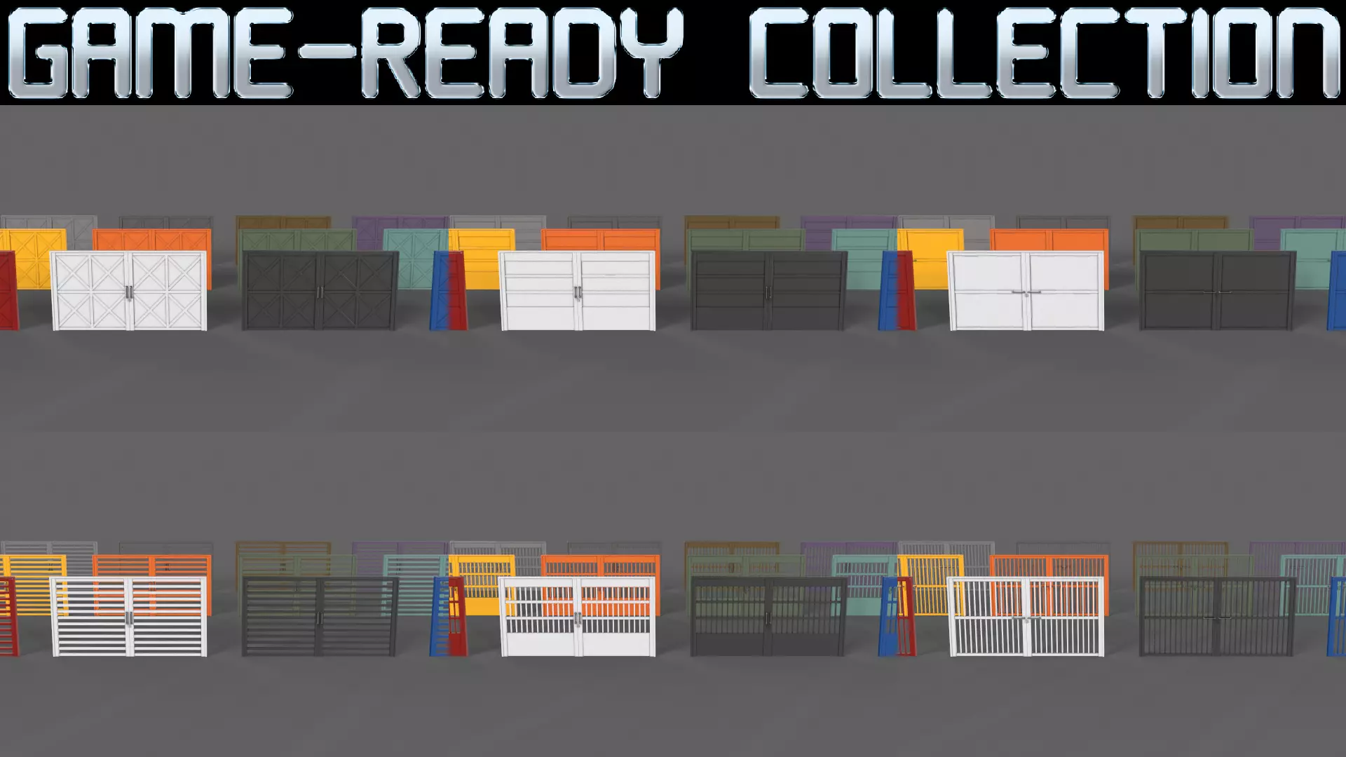 PBR Metal Gate D 3D Model Collection_0