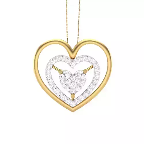 3D Printable Cad jewelry design of Lady diamond Pendant