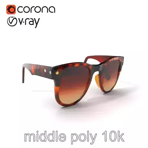 Tortoiseshell Designer Sunglasses Frame model pack Low-poly 3D model