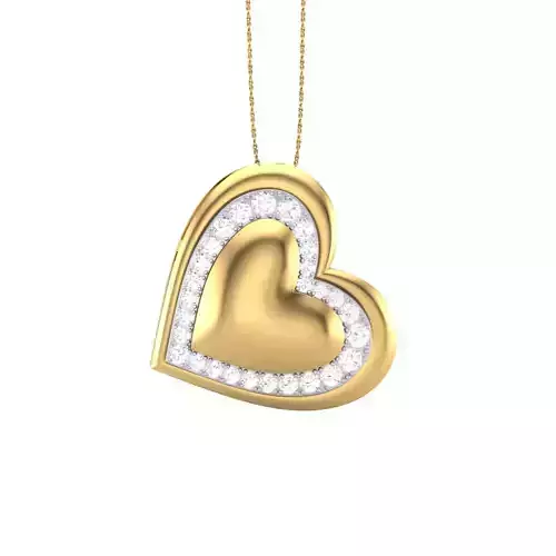 3D Printable Cad jewelry design of Lady diamond Pendant