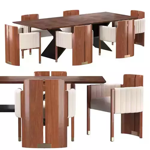 Jacob Table HALF MOON CHAIR SET 3D model