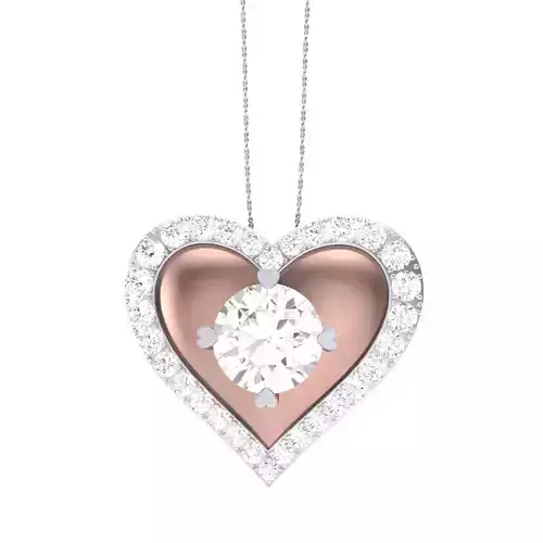 3D Printable Cad jewelry design of Lady diamond Pendant