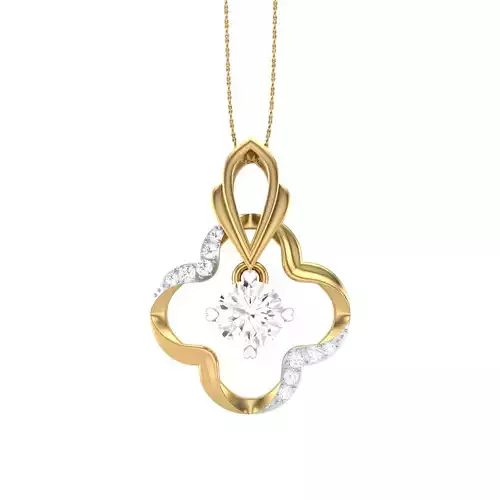3D Printable Cad jewelry design of Lady diamond Pendant